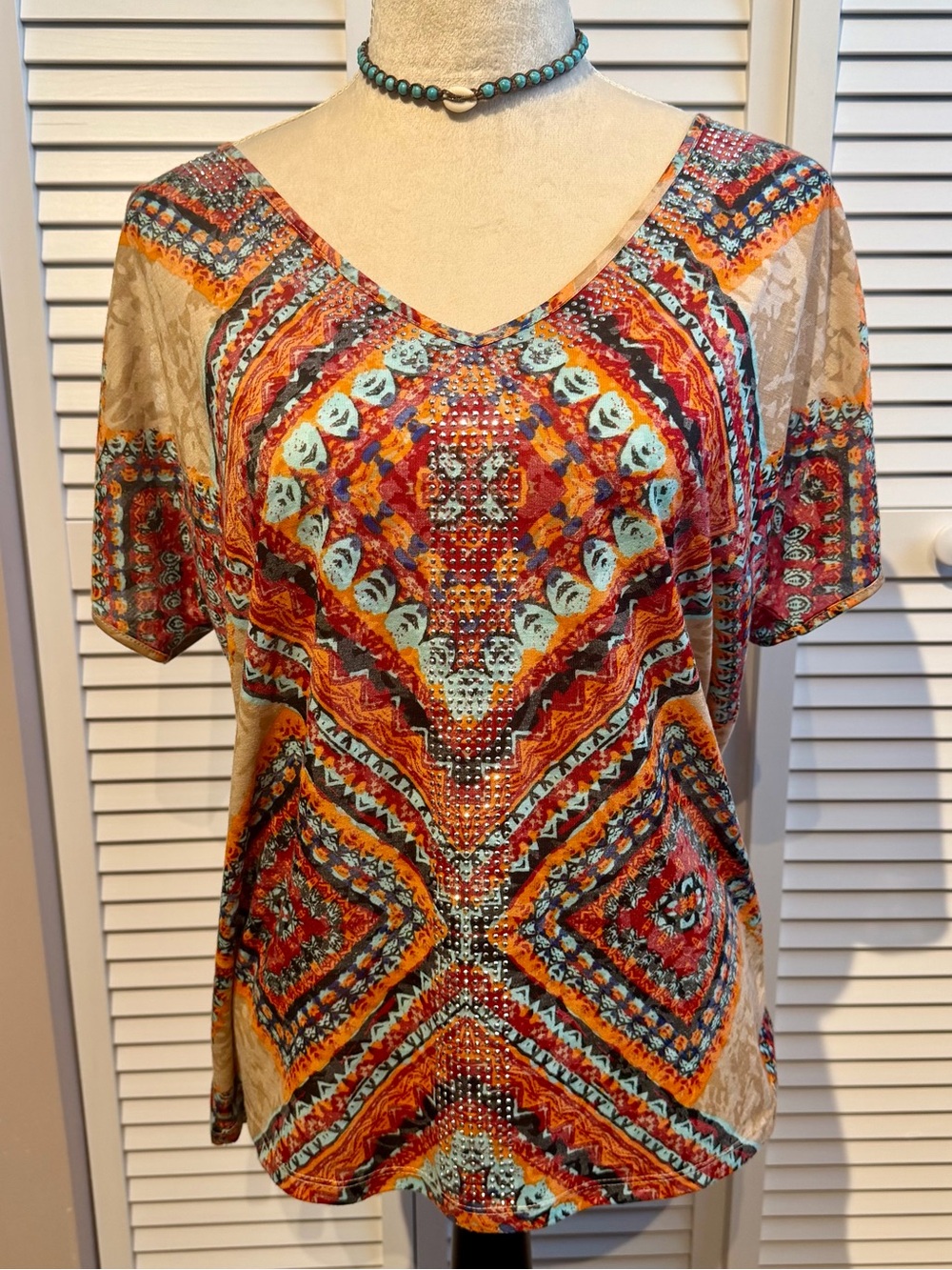Women’s INC Embellished Cold-Shoulder Top, NWOT, L